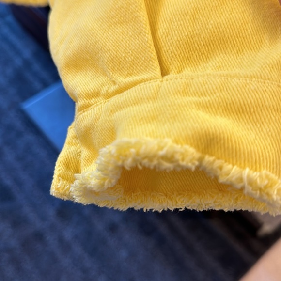 NWT Yellow DistressedJean Jacket with High/Low Length - Picture 7 of 11